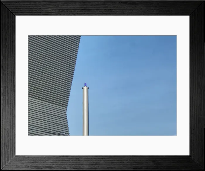 Framed Print : Blue Light With Steel Building Framed Print : Blue Light With Steel Building
