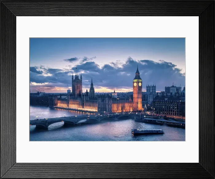 Framed Print : Sunset on Westminster Palace Framed Print : Sunset on Westminster Palace