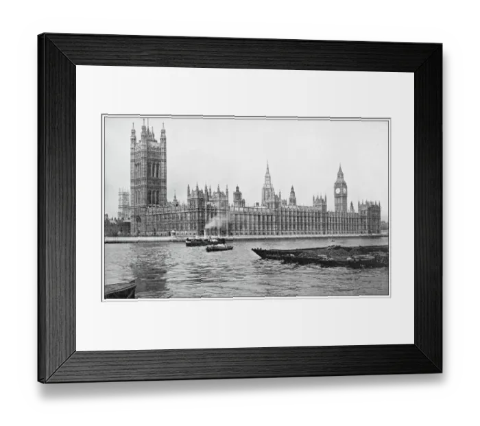 Framed Print : Antique travel photographs of London: House of Parliament Framed Print : Antique travel photographs of London: House of Parliament