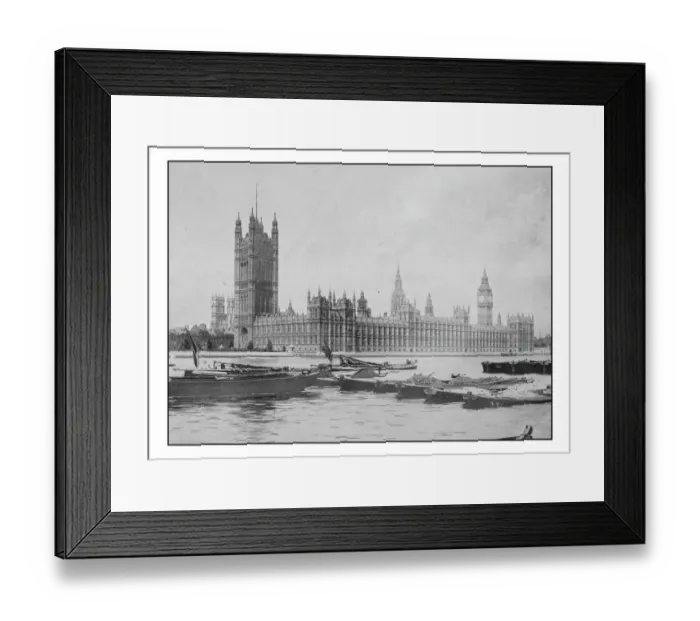 Framed Print : Antique Londons photographs: House of Parliament, Westminster Framed Print : Antique Londons photographs: House of Parliament, Westminster