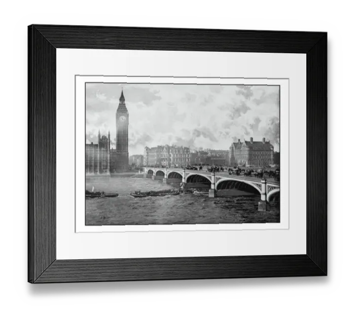 Framed Print : Antique Londons photographs: Westminster Bridge Framed Print : Antique Londons photographs: Westminster Bridge