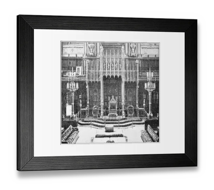 Framed Print : Antique travel photographs of London: Throne Framed Print : Antique travel photographs of London: Throne