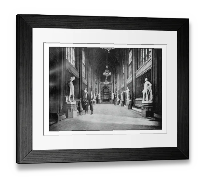 Framed Print : Antique Londons photographs: St Stephens Hall Framed Print : Antique Londons photographs: St Stephens Hall