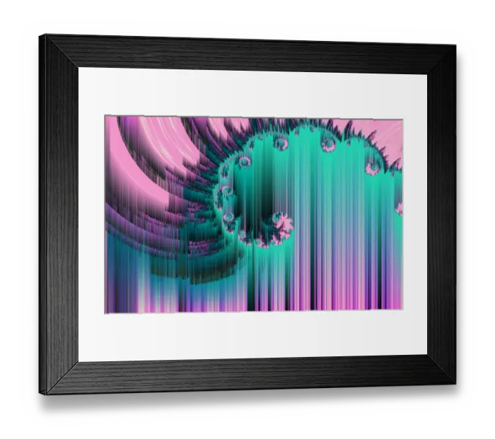 Framed Print : Abstract Distorted Glitch Pink Green Floral Digital Fractal Texture Colorful Background. Geometric Futuristic Framed Print : Abstract Distorted Glitch Pink Green Floral Digital Fractal Texture Colorful Background. Geometric Futuristic