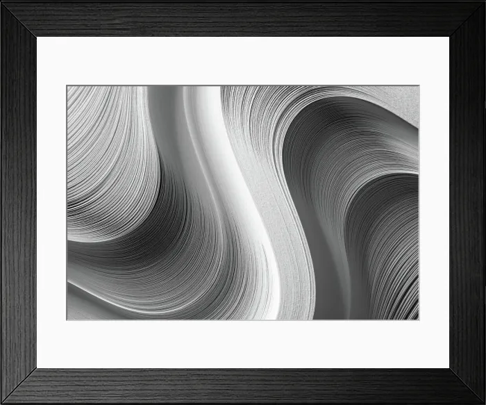 Framed Print : Wave Shaped Paper Pile Framed Print : Wave Shaped Paper Pile