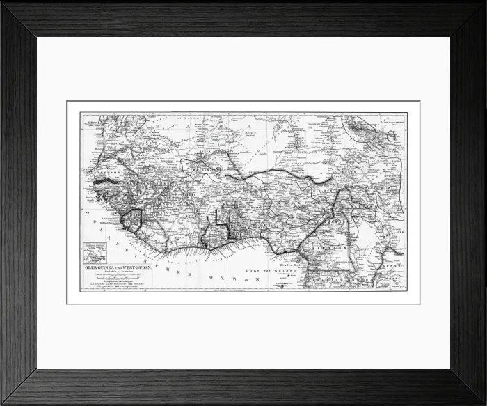 Framed Print : Old chromolithograph map of Upper Guinea and West Sudan - West Africa Framed Print : Old chromolithograph map of Upper Guinea and West Sudan - West Africa