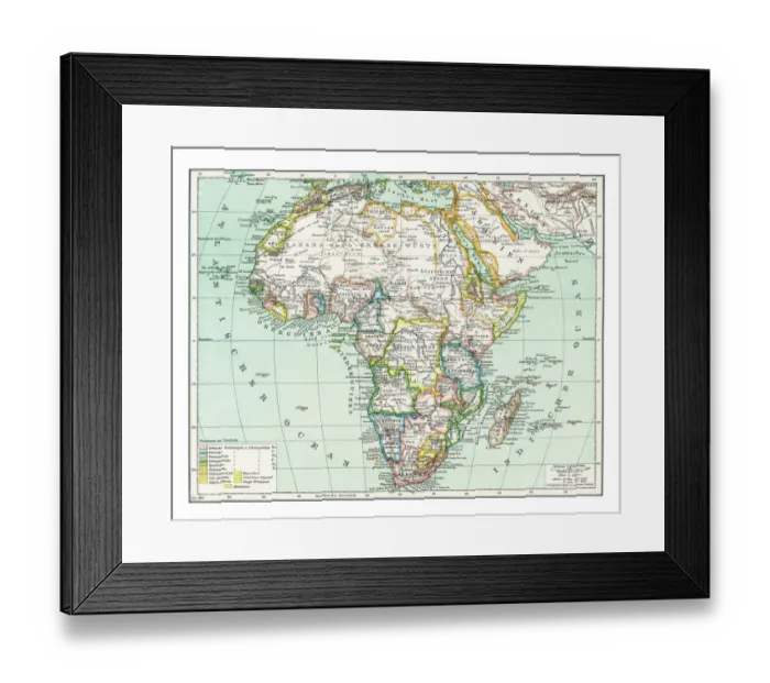 Framed Print : Old map of political map of Africa Framed Print : Old map of political map of Africa