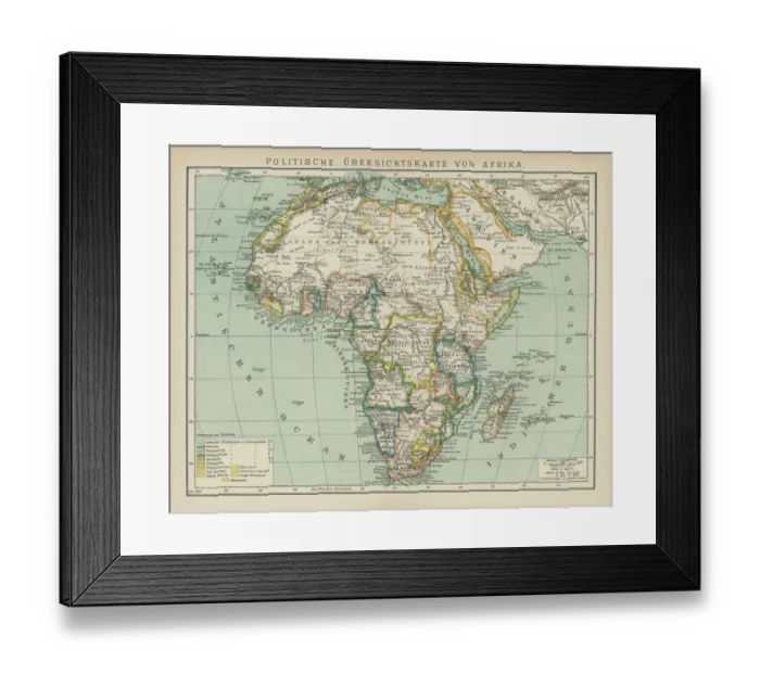 Framed Print : Old map of political map of Africa Framed Print : Old map of political map of Africa