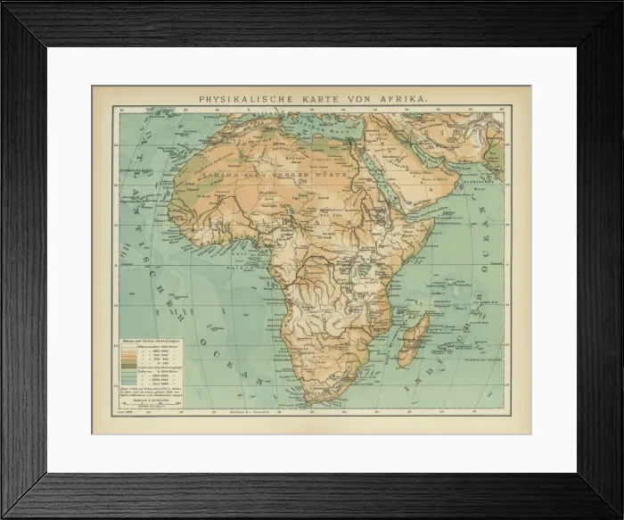 Framed Print : Old map of the continent of Africa Framed Print : Old map of the continent of Africa