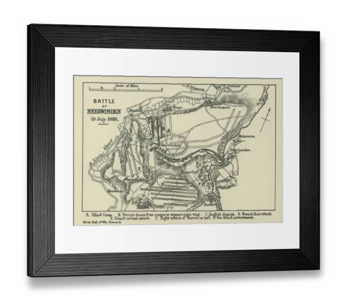 Framed Print : Old engraved map of Battle of Neerwinden (29. 07. 1693) - battle between the French, British, and Dutch Framed Print : Old engraved map of Battle of Neerwinden (29. 07. 1693) - battle between the French, British, and Dutch