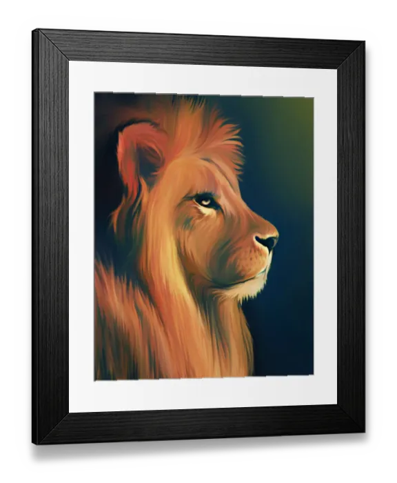 Framed Print : Lion illustration