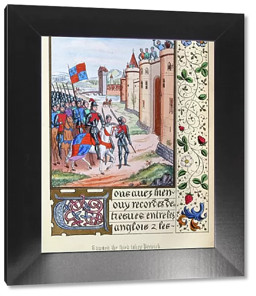 Berwick surrendering to to King Edward III of England after Battle of Halidon Hill, 1333