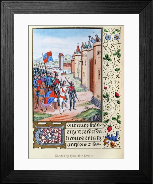 Framed Print : Berwick surrendering to to King Edward III of England after Battle of Halidon Hill, 1333 Framed Print : Berwick surrendering to to King Edward III of England after Battle of Halidon Hill, 1333