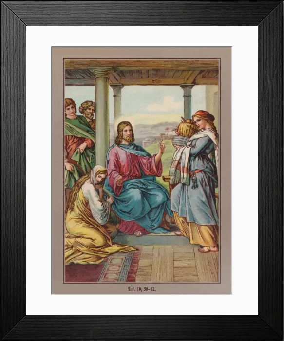 Framed Print : Jesus at Martha and Mary, chromolithograph, published ca. 1880 Framed Print : Jesus at Martha and Mary, chromolithograph, published ca. 1880