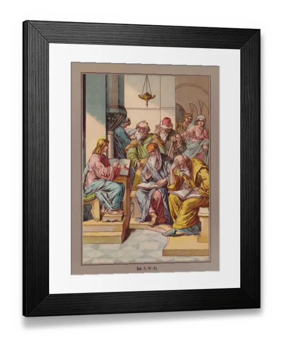 Framed Print : The Finding in the Temple, chromolithograph, published ca. 1880
