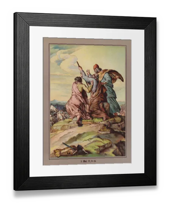 Framed Print : Israels victory over the Amalekites, chromolithograph, published in 1900 Framed Print : Israels victory over the Amalekites, chromolithograph, published in 1900