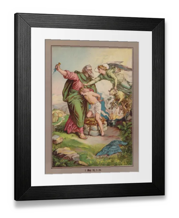 Framed Print : Abraham sacrifices Isaac, chromolithograph, published in 1900 Framed Print : Abraham sacrifices Isaac, chromolithograph, published in 1900