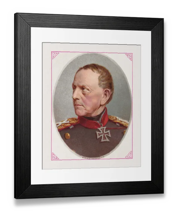Framed Print : Helmuth von Moltke (Prussian field marshal, 1800-1891), chromolithograph, published 1887 Framed Print : Helmuth von Moltke (Prussian field marshal, 1800-1891), chromolithograph, published 1887