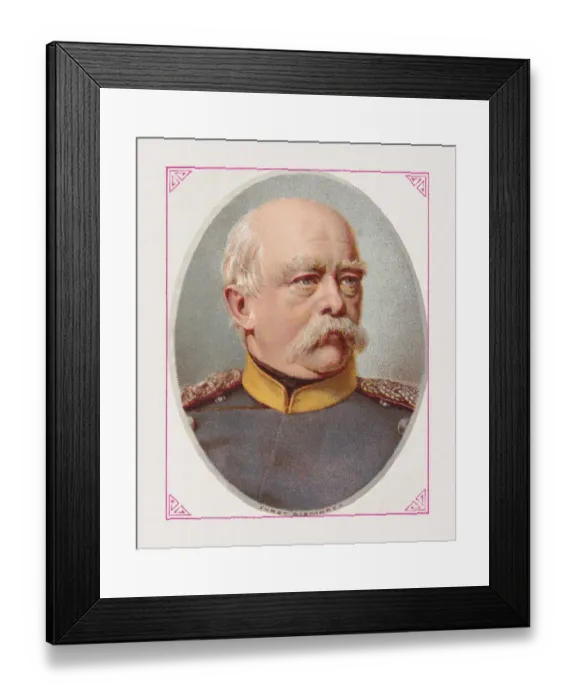 Framed Print : Otto von Bismarck (German statesman, 1815-1898), chromolithograph, published in 1887 Framed Print : Otto von Bismarck (German statesman, 1815-1898), chromolithograph, published in 1887
