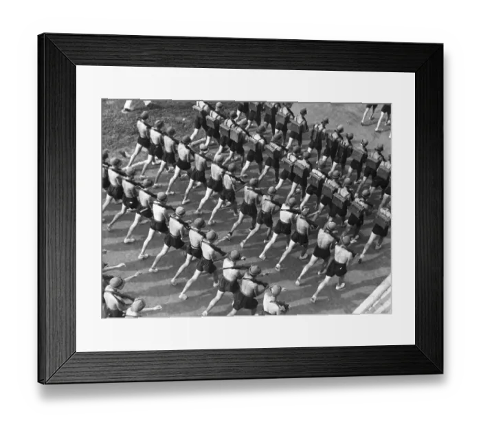 Framed Print : Italian high school boys military training Framed Print : Italian high school boys military training