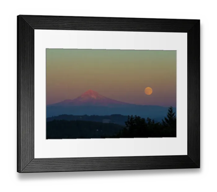 Framed Print : Harvest Moon over Mount Hood, Oregon Framed Print : Harvest Moon over Mount Hood, Oregon