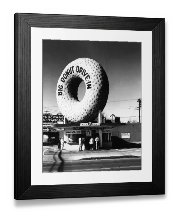 Framed Print : Big Donut Drive In