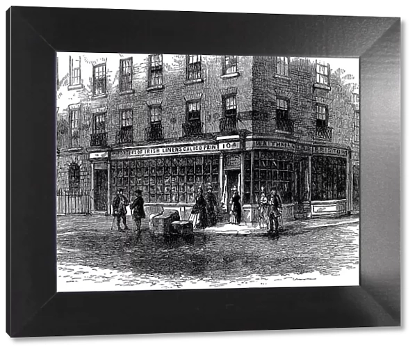 Traditional Victorian London Fleet Street shop front (illustration)