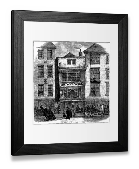 Framed Print : Mrs Salmon's Waxwork, Fleet Street, London (engraved illustration) Framed Print : Mrs Salmon's Waxwork, Fleet Street, London (engraved illustration)