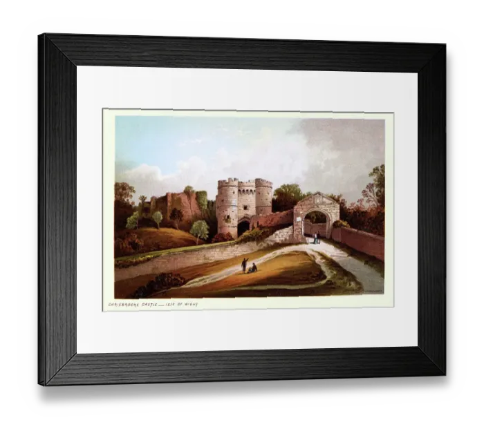Framed Print : Carisbrooke Castle a historic motte-and-bailey castle on Isle of Wight, 19th Century Victorian Landscape Framed Print : Carisbrooke Castle a historic motte-and-bailey castle on Isle of Wight, 19th Century Victorian Landscape