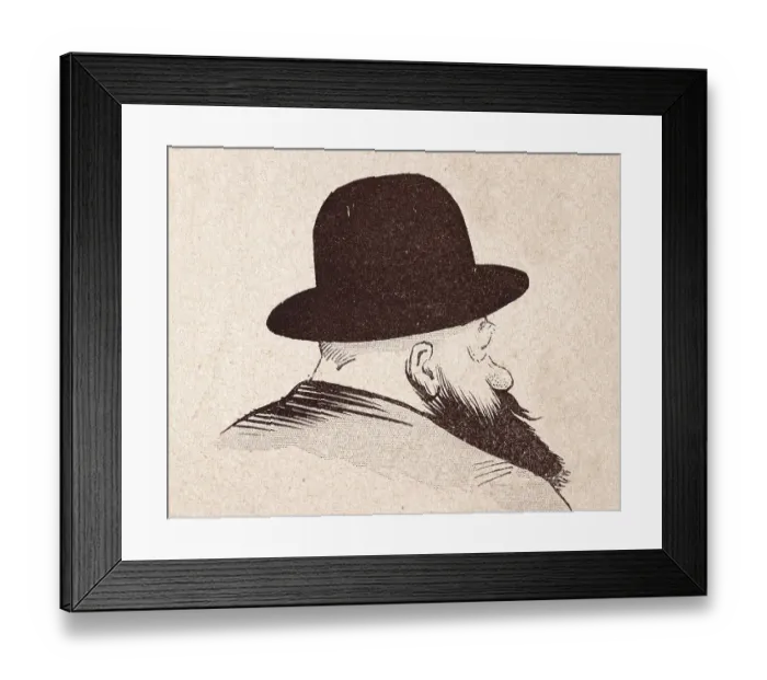 Framed Print : Character sketch of mature man wearing bowler hat, with long beard, French 1890s, 19th Century Framed Print : Character sketch of mature man wearing bowler hat, with long beard, French 1890s, 19th Century