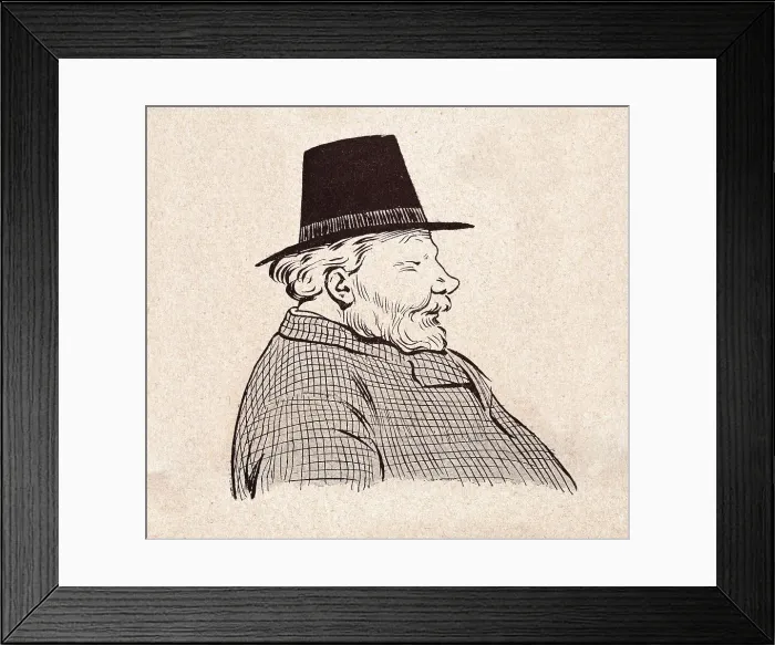 Framed Print : Character sketch of mature man wearing Capotain or pilgrim hat, French 1890s, 19th Century Framed Print : Character sketch of mature man wearing Capotain or pilgrim hat, French 1890s, 19th Century