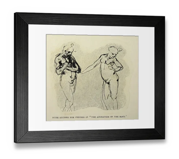 Framed Print : Sketch by Leonardo da Vinci, Nude studies, Adoration of the Magi, Early renaissance art Framed Print : Sketch by Leonardo da Vinci, Nude studies, Adoration of the Magi, Early renaissance art