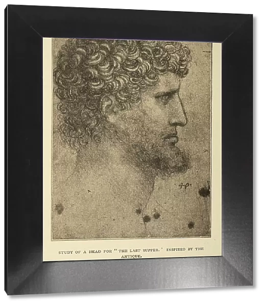 sketch by Leonardo da Vinci, study of a head for the last supper, Early renaissance art