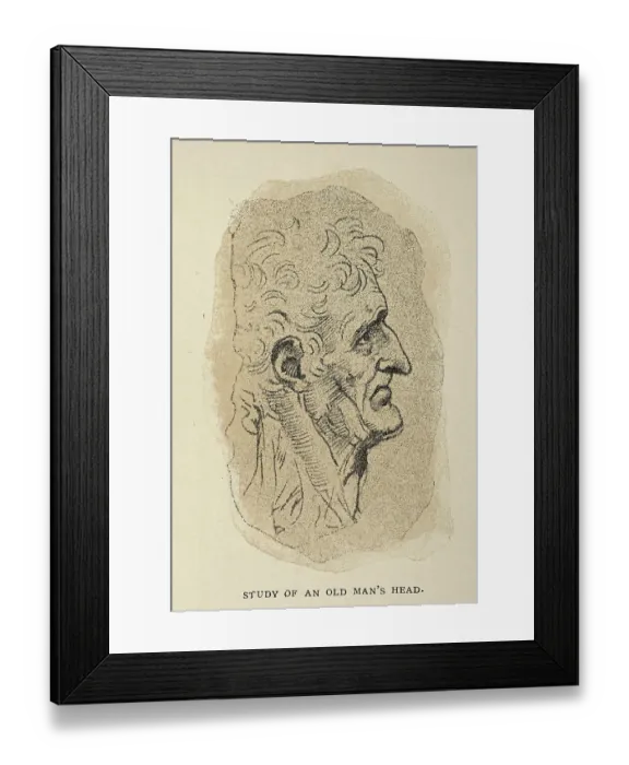 Framed Print : Study of an old man's head, Early renaissance art, After the sketch by Leonardo da Vinci Framed Print : Study of an old man's head, Early renaissance art, After the sketch by Leonardo da Vinci