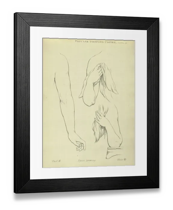 Framed Print : Sketching and drawing the human arm and hand, Victorian art figure drawing copies 19th Century Framed Print : Sketching and drawing the human arm and hand, Victorian art figure drawing copies 19th Century