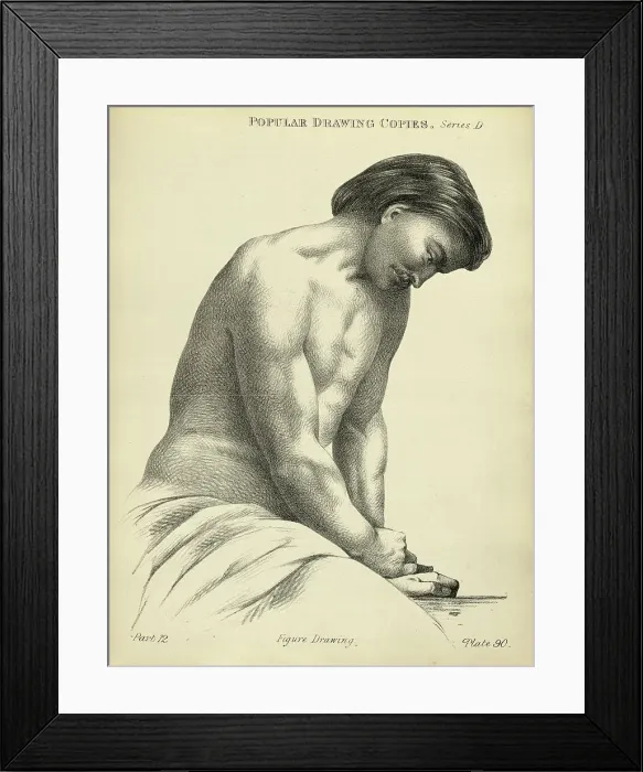 Framed Print : Sketching, drawing, young man, life study, Victorian art figure drawing copies 19th Century Framed Print : Sketching, drawing, young man, life study, Victorian art figure drawing copies 19th Century