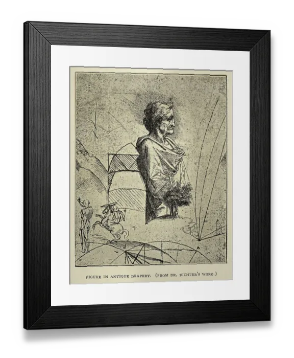 Framed Print : After the sketch by Leonardo da Vinci, Figure in antique drapery, Early renaissance art Framed Print : After the sketch by Leonardo da Vinci, Figure in antique drapery, Early renaissance art