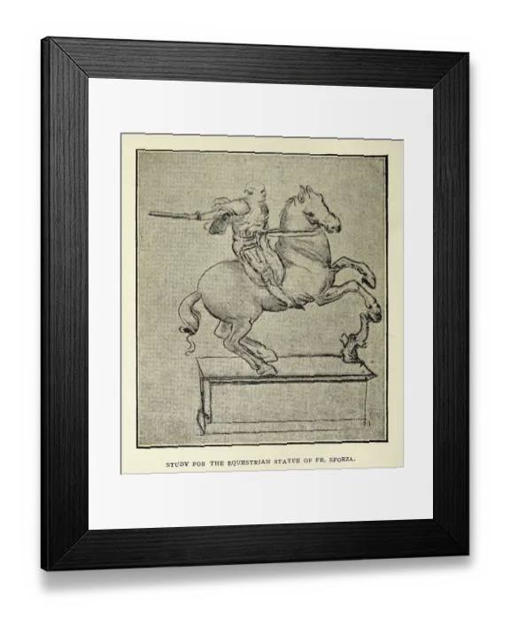 Framed Print : After the sketch by Leonardo da Vinci, Study for the equestrian statue of Fr. Sforza, Early renaissance art Framed Print : After the sketch by Leonardo da Vinci, Study for the equestrian statue of Fr. Sforza, Early renaissance art