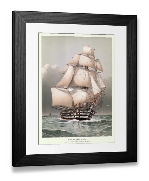 Framed Print : HMS Victoria was the last British wooden first-rate three-decked ship of the line, Royal Navy warship Framed Print : HMS Victoria was the last British wooden first-rate three-decked ship of the line, Royal Navy warship