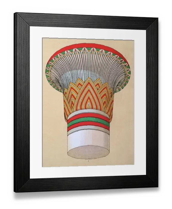 Framed Print : Ancient Egyptian decorative art and architecture, painted column capital from temple of Luxor, Thebes Framed Print : Ancient Egyptian decorative art and architecture, painted column capital from temple of Luxor, Thebes