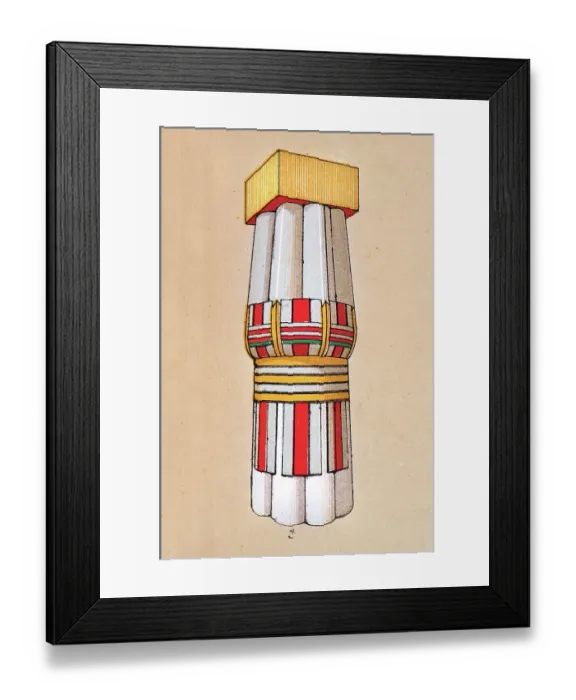 Framed Print : Ancient Egyptian decorative art and architecture, painted column capital from the Memnonium, Thebes Framed Print : Ancient Egyptian decorative art and architecture, painted column capital from the Memnonium, Thebes