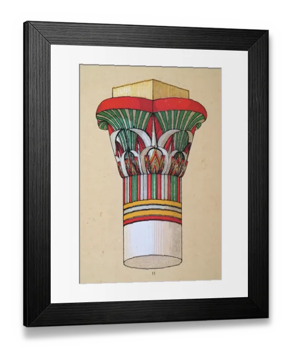 Framed Print : Ancient Egyptian decorative art and architecture, painted column capital from a temple at Philae Framed Print : Ancient Egyptian decorative art and architecture, painted column capital from a temple at Philae