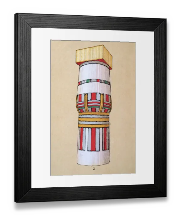 Framed Print : Ancient Egyptian decorative art and architecture, painted column capital from the Memnonium, Thebes Framed Print : Ancient Egyptian decorative art and architecture, painted column capital from the Memnonium, Thebes