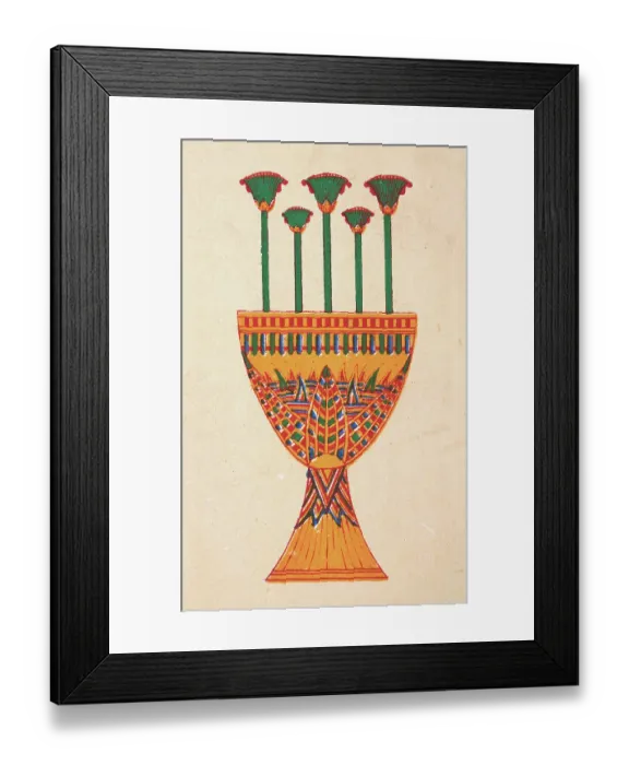Framed Print : Ancient Egyptian decorative art gold and enamelled vase in the form of the Lotus Framed Print : Ancient Egyptian decorative art gold and enamelled vase in the form of the Lotus