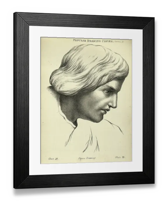Framed Print : Sketching human face, young man, Bouffant hair style, Victorian art figure drawing copies 19th Century Framed Print : Sketching human face, young man, Bouffant hair style, Victorian art figure drawing copies 19th Century