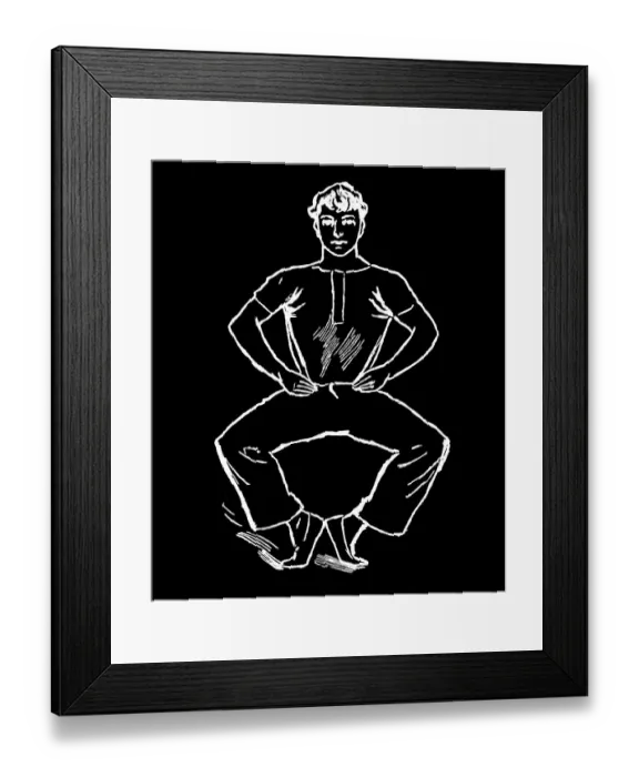 Framed Print : Old engraved illustration of Hygienic Gymnastics, healthy lifestyle - leg, body and arm exercises