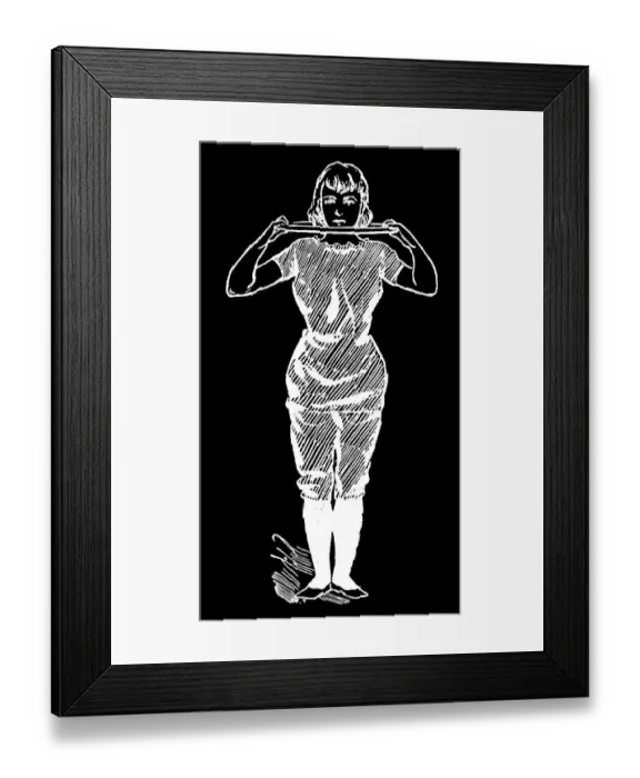 Framed Print : Old engraved illustration of Hygienic Gymnastics, healthy lifestyle - hoop exercises
