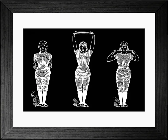 Framed Print : Old engraved illustration of Hygienic Gymnastics, healthy lifestyle - hoop exercises Framed Print : Old engraved illustration of Hygienic Gymnastics, healthy lifestyle - hoop exercises
