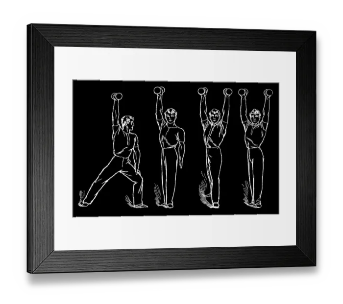 Framed Print : Old engraved illustration of Hygienic Gymnastics, healthy lifestyle - dumbbell exercises Framed Print : Old engraved illustration of Hygienic Gymnastics, healthy lifestyle - dumbbell exercises