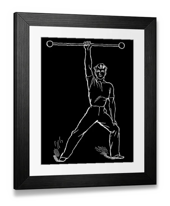 Framed Print : Old engraved illustration of Hygienic Gymnastics, healthy lifestyle - barbell exercises Framed Print : Old engraved illustration of Hygienic Gymnastics, healthy lifestyle - barbell exercises